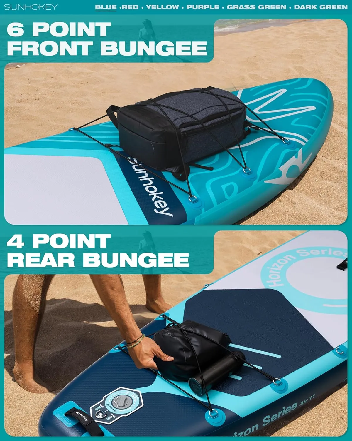 11'34'' Extra Wide Inflatable Paddle Board with Seam Welded Technology, Stand Up Paddle Board, 420lb Capacity for Adults, Sup Board for All-Level with 2-Blade Paddle/Dual-Action Pump/Leash