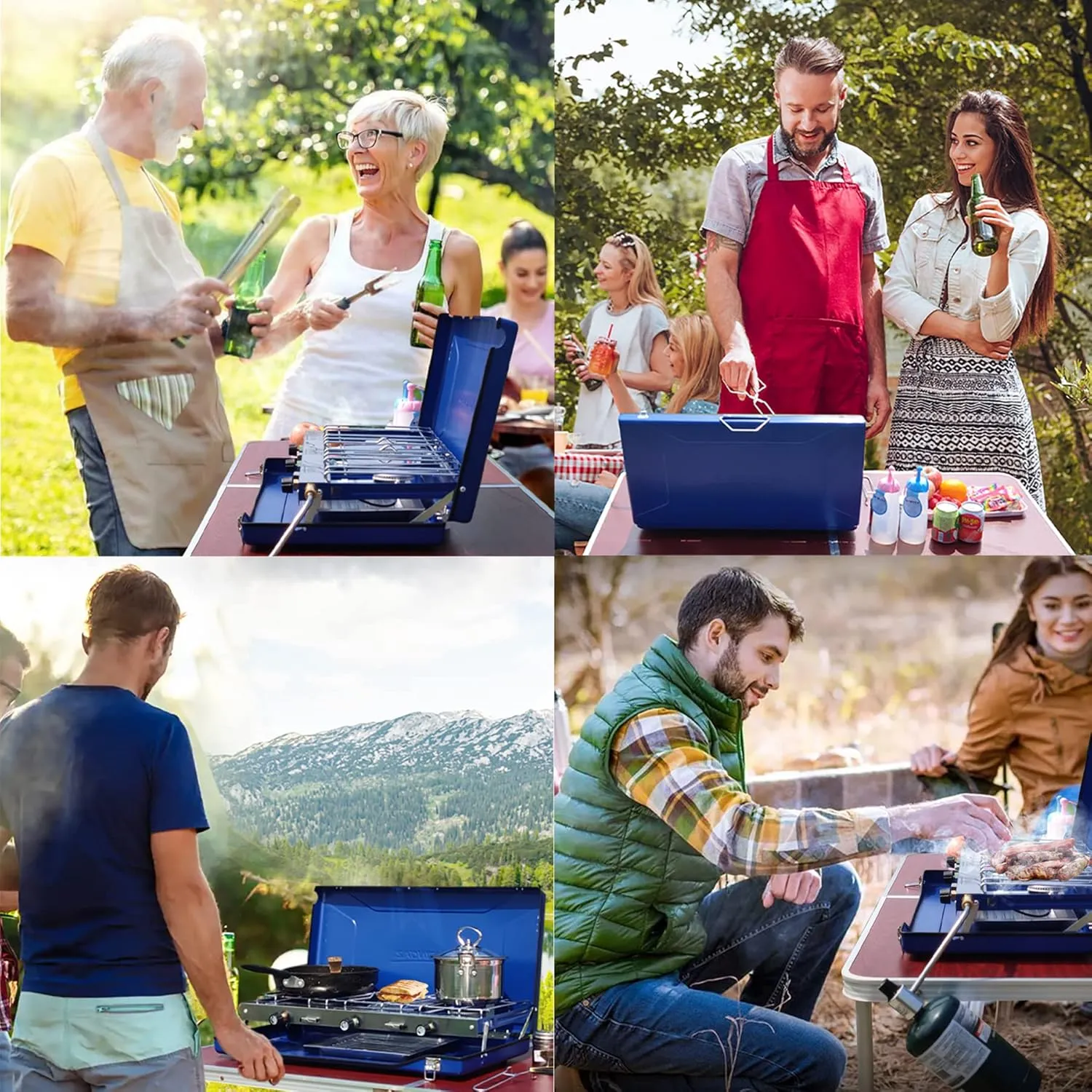 2 Burners & 1 Toast (Grill) Portable Propane Gas Cooking Stove With Regulator For Camping And Outdoor Cooking??