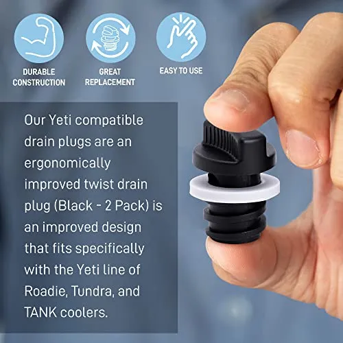 2-Pack of BEAST Cooler Accessories Replacement Cooler Drain Plugs Compatible with ORCA