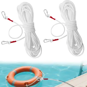 2 Pcs Water Floating Lifesaving Ropes,98.4 FT Professional Throwing Rope Line for Boating Fishing,Outdoor Professional Throwing Rope Rescue Lifeguard Rescue Lifeline,250KG Load Capacity