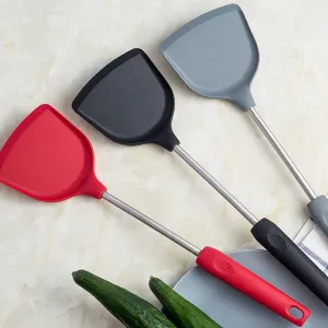 2690 Kitchen turner Heat Resistant Silicone Non-stick Silicone turner Grip Non Stick Long Handle Cooking turner