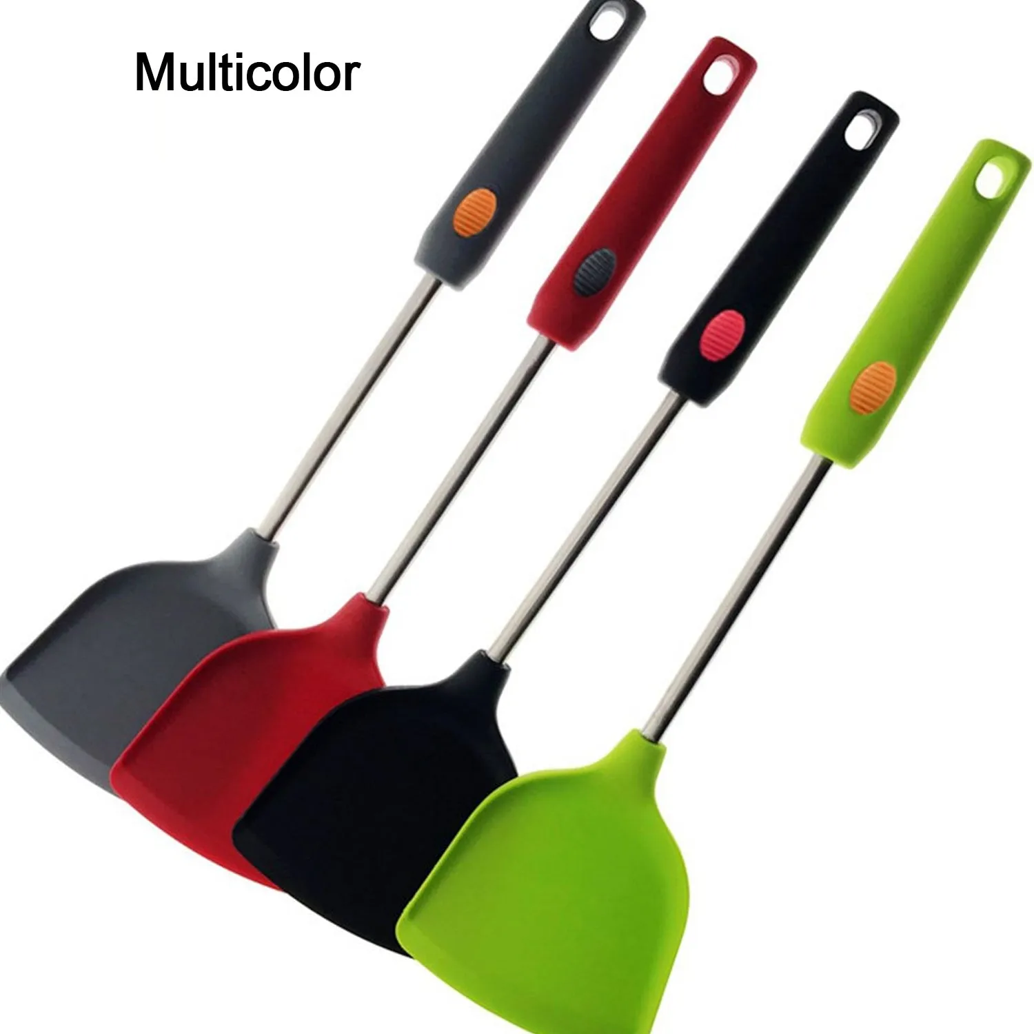 2690 Kitchen turner Heat Resistant Silicone Non-stick Silicone turner Grip Non Stick Long Handle Cooking turner