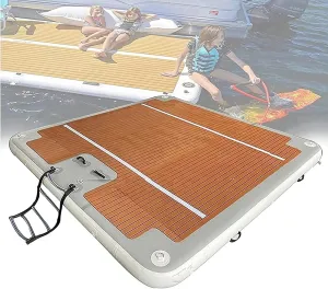 3 * 3M Inflatable Water Dock, Lake Floating Island Dock, Water Floating Bed, Lake Fishing Buoy Rafting Lake Floating Island, Water Yoga