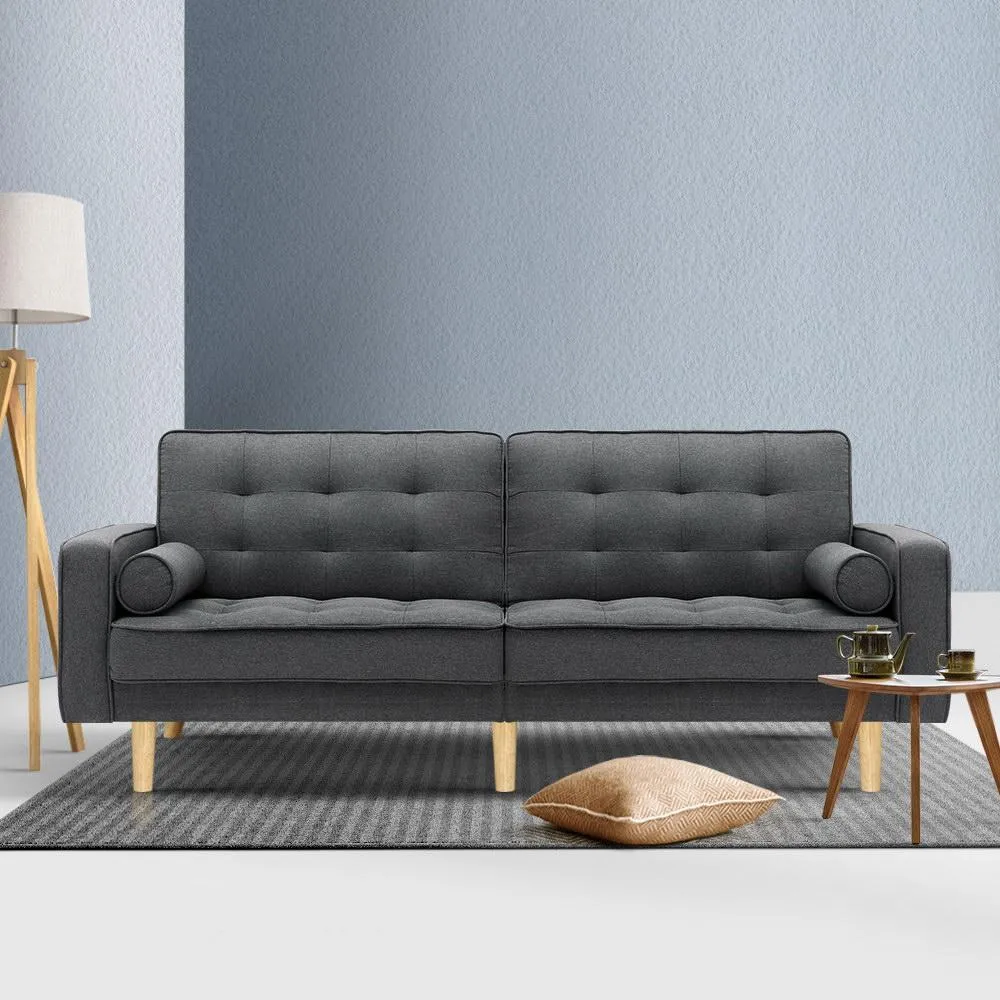 3 Seater Sofa Bed Recliner - Dark Grey