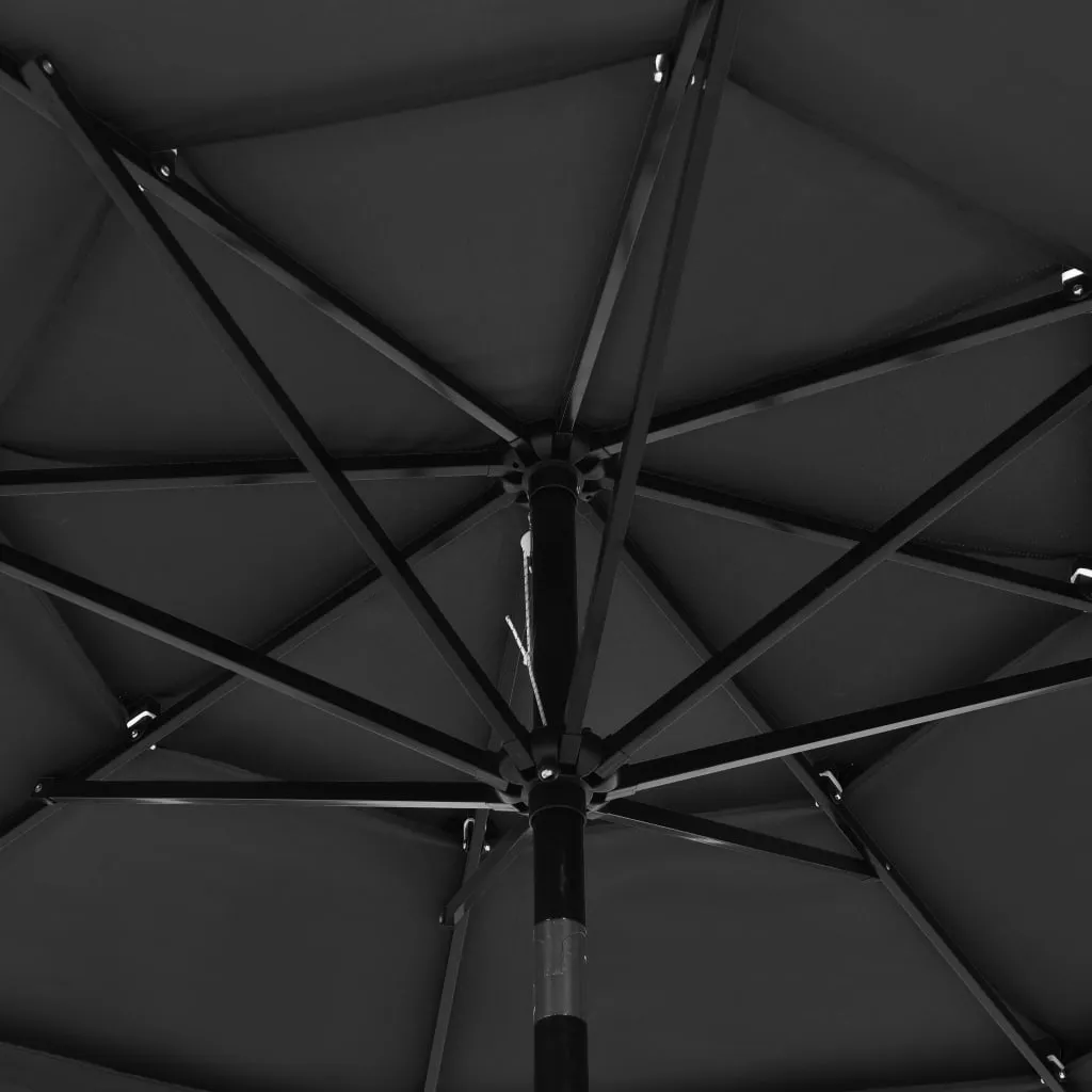 3-Tier Parasol with Aluminium Pole Anthracite 3 m