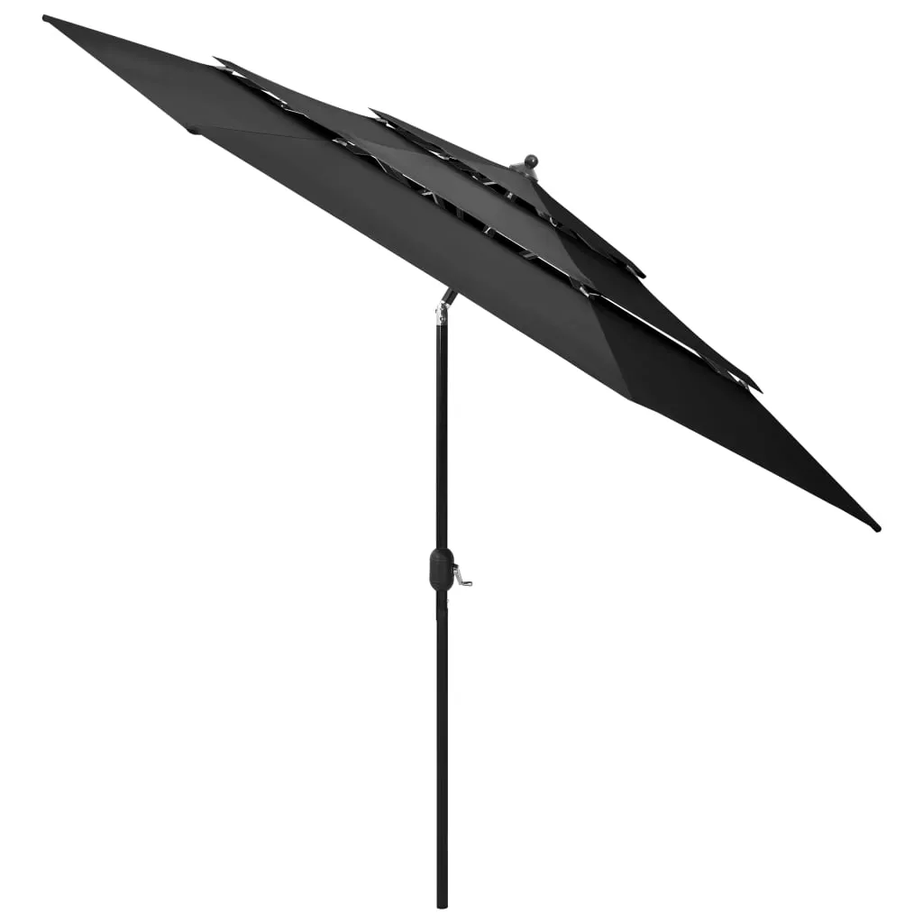 3-Tier Parasol with Aluminium Pole Anthracite 3 m