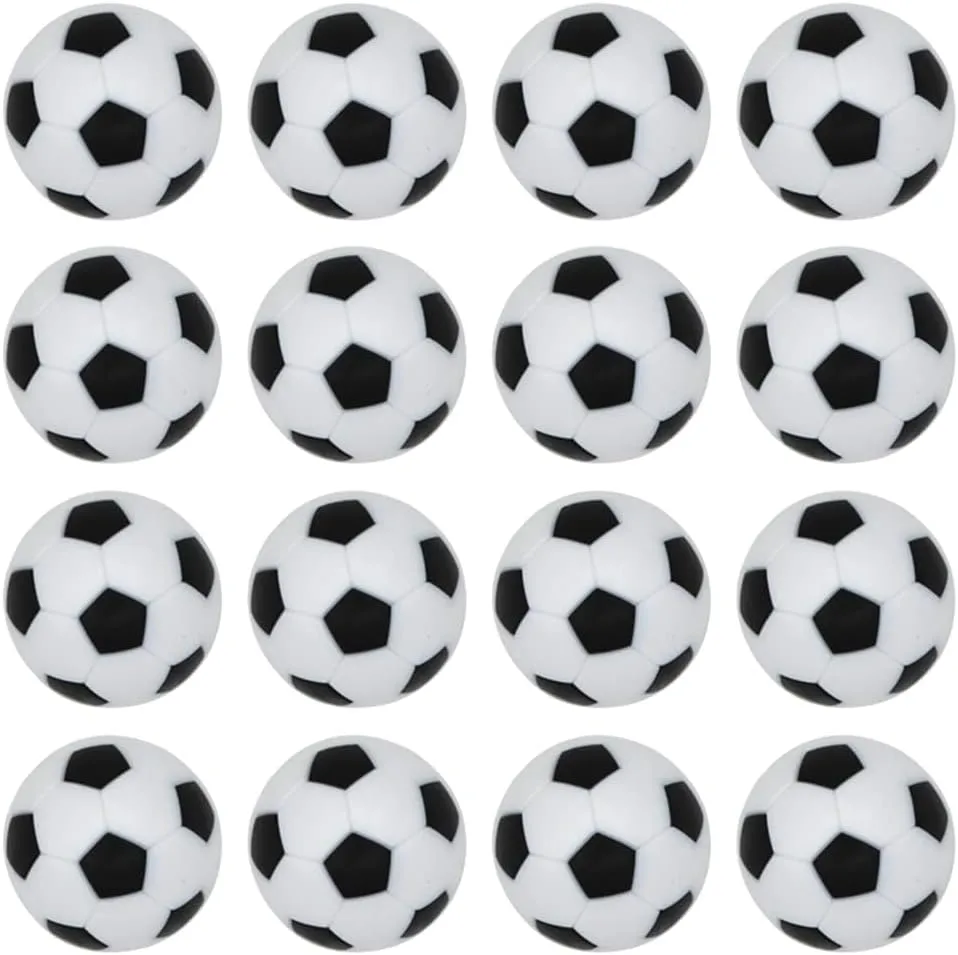 32mm Foosball Balls - 16pcs, Official Mini Table Footballs, Black