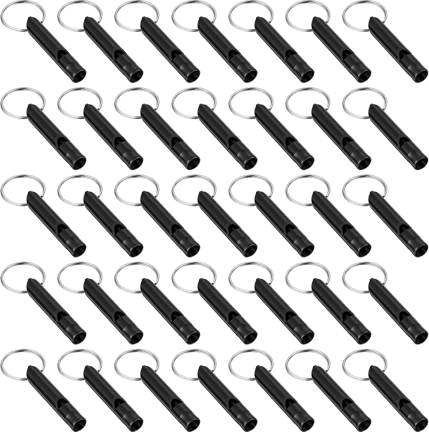 35 Pieces Emergency Whistle with Keychain, Aluminum Emergency Survival Whistle for Camping Hiking Hunting Outdoors Sports, Loud Sound