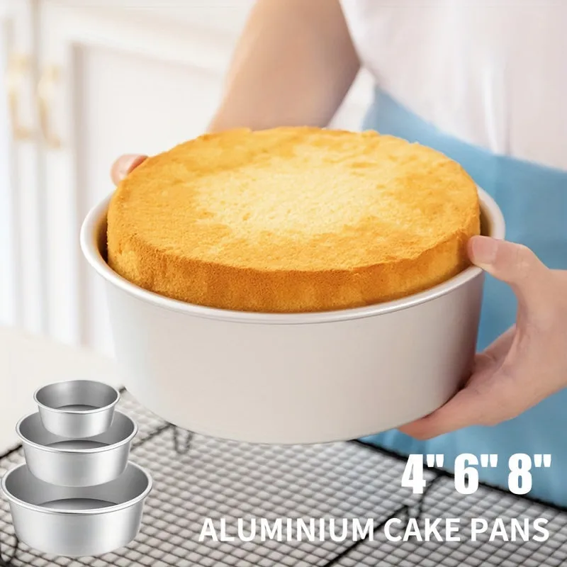 3Piece Aluminium Cake Pan Set with Removable Bottoms