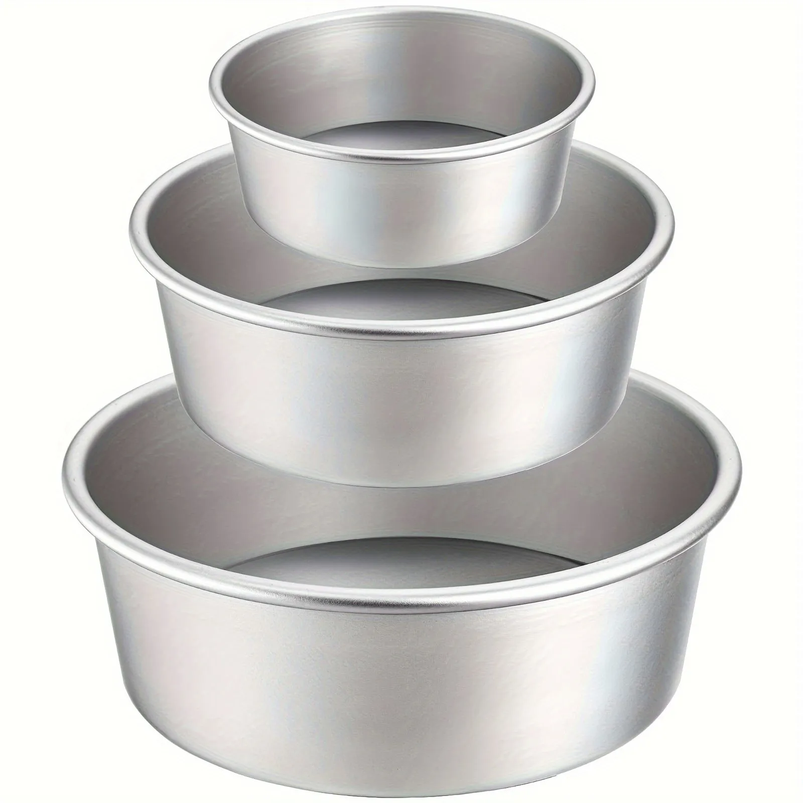 3Piece Aluminium Cake Pan Set with Removable Bottoms