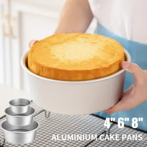 3Piece Aluminium Cake Pan Set with Removable Bottoms