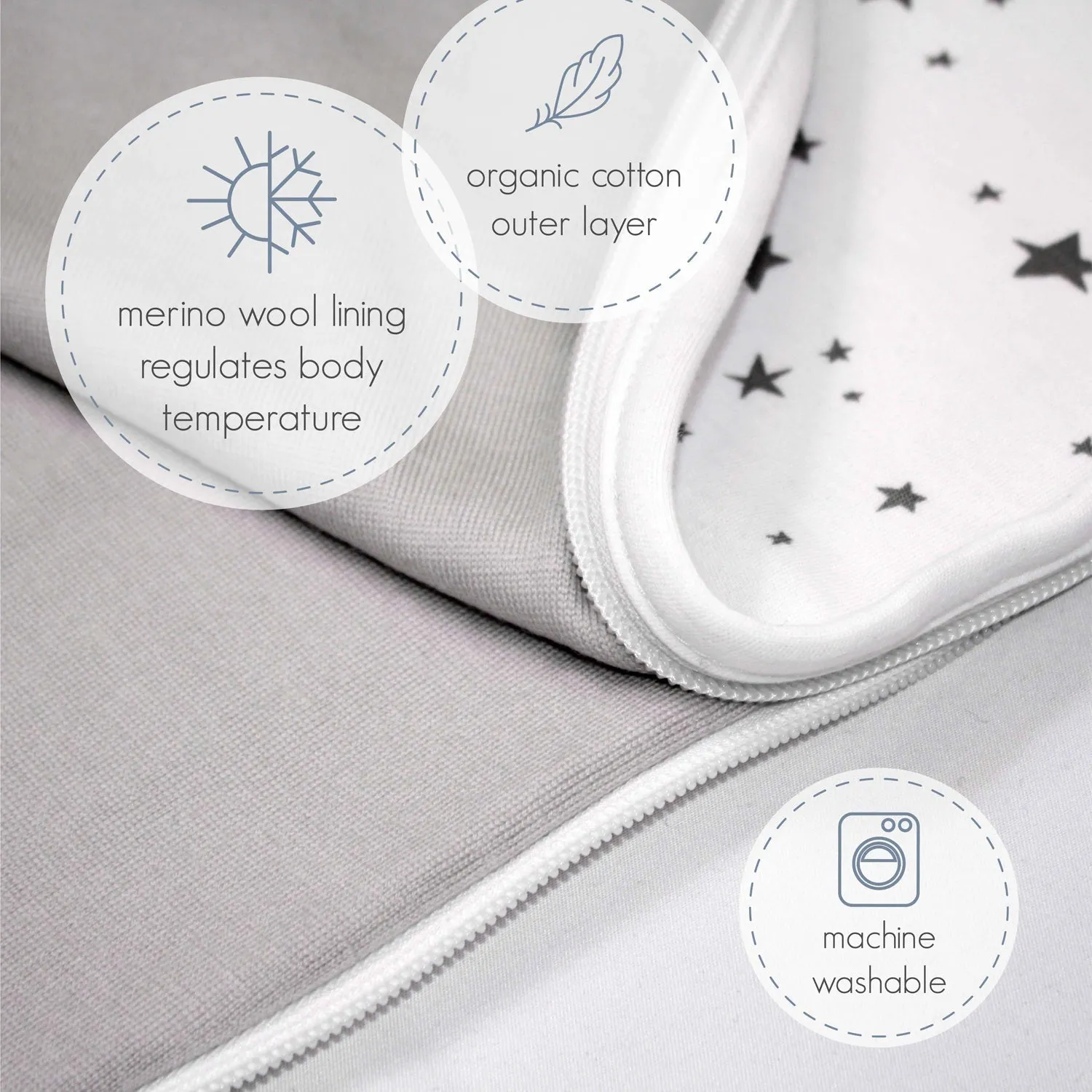 4 Season® Ultimate Baby Sleep Bag, Merino Wool & Organic Cotton, Polar Bear