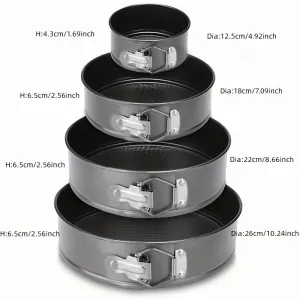 4pcs Springform Cake Pans Easy Release NonStick Baking Set