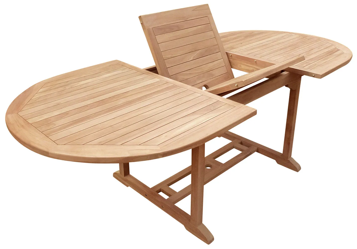 9 Piece Teak Wood Miami Patio Dining Set with Oval Extension Table, 2 Folding Arm Chairs and 6 Folding Side Chairs
