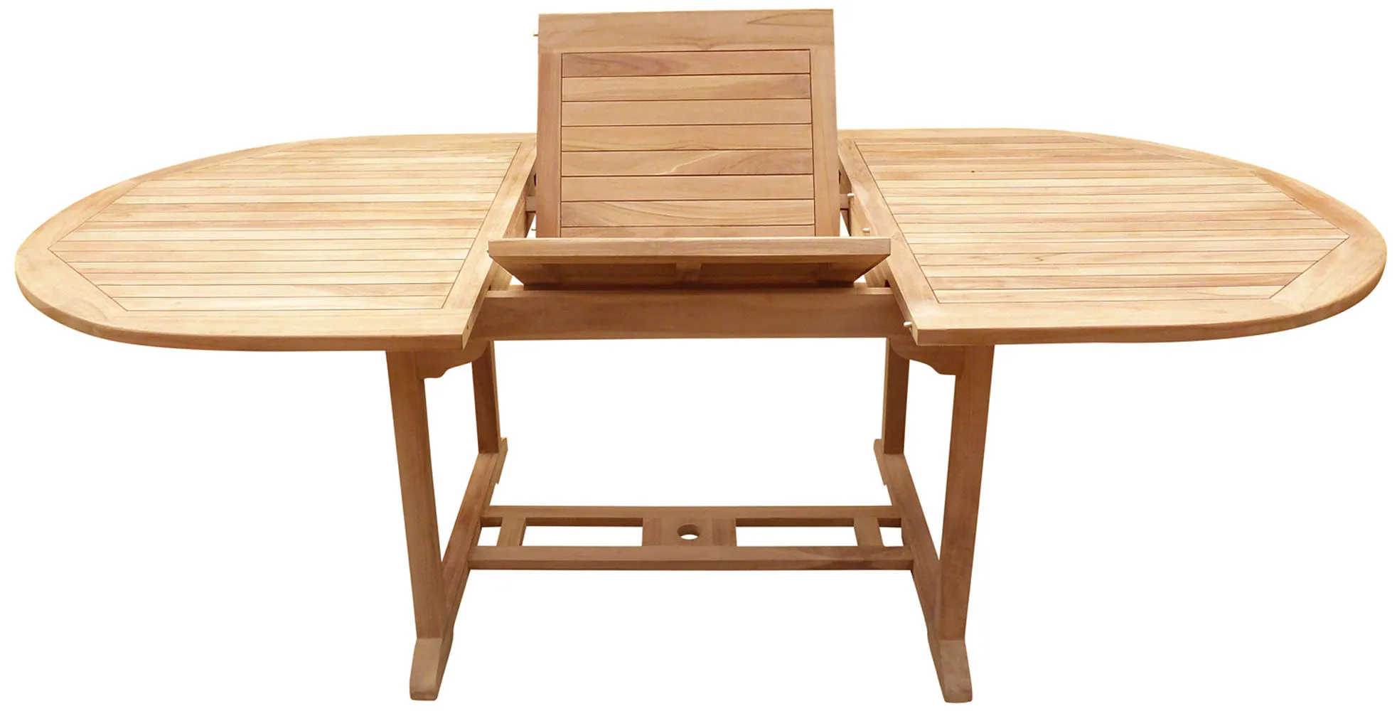 9 Piece Teak Wood Miami Patio Dining Set with Oval Extension Table, 2 Folding Arm Chairs and 6 Folding Side Chairs