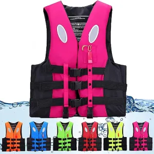 Adult Kayak Vest High Buoyancy Swim Vest Women's Men's Adjustable Safety Jacket Swimming Fishing Outdoor Water SportsSurfing, Rafting, Kayaking (Color : Pink, Size : Medium)