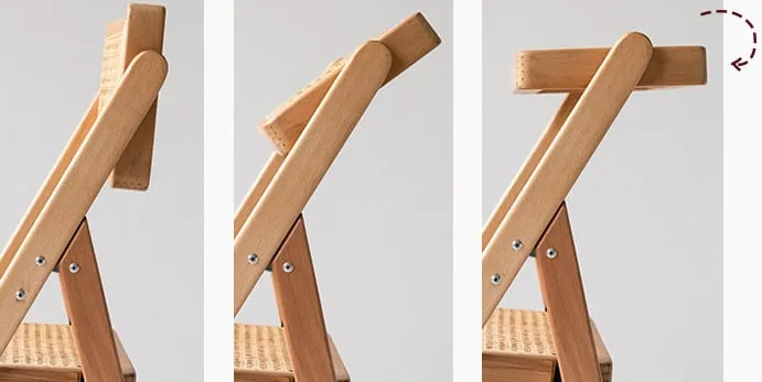 Akai Rika - Solid Wood & Rattan Dining Chair | Folding Chair