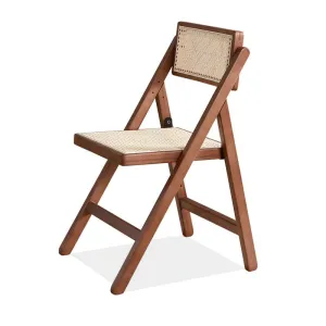 Akai Rika - Solid Wood & Rattan Dining Chair | Folding Chair