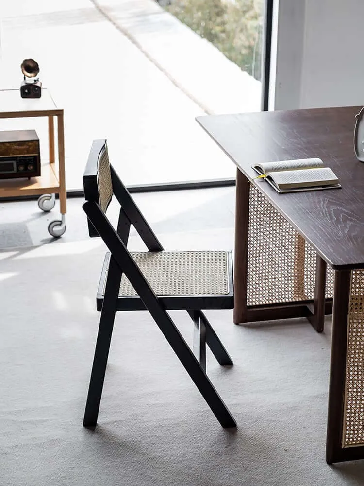 Akai Rika - Solid Wood & Rattan Dining Chair | Folding Chair