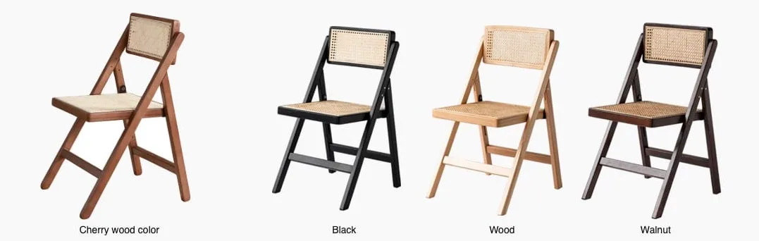 Akai Rika - Solid Wood & Rattan Dining Chair | Folding Chair