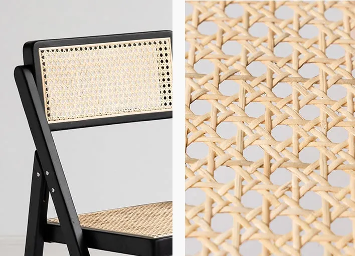 Akai Rika - Solid Wood & Rattan Dining Chair | Folding Chair