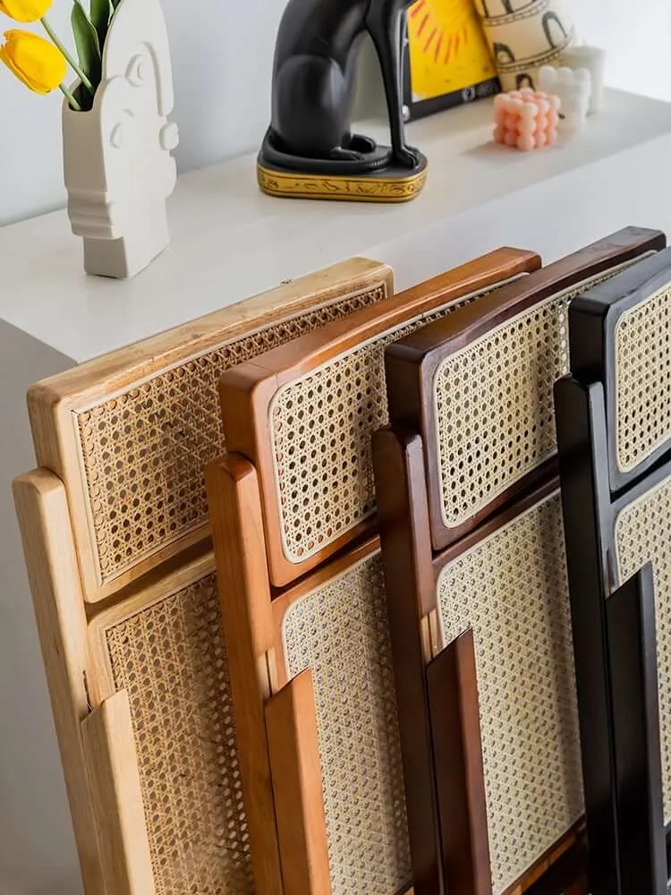 Akai Rika - Solid Wood & Rattan Dining Chair | Folding Chair