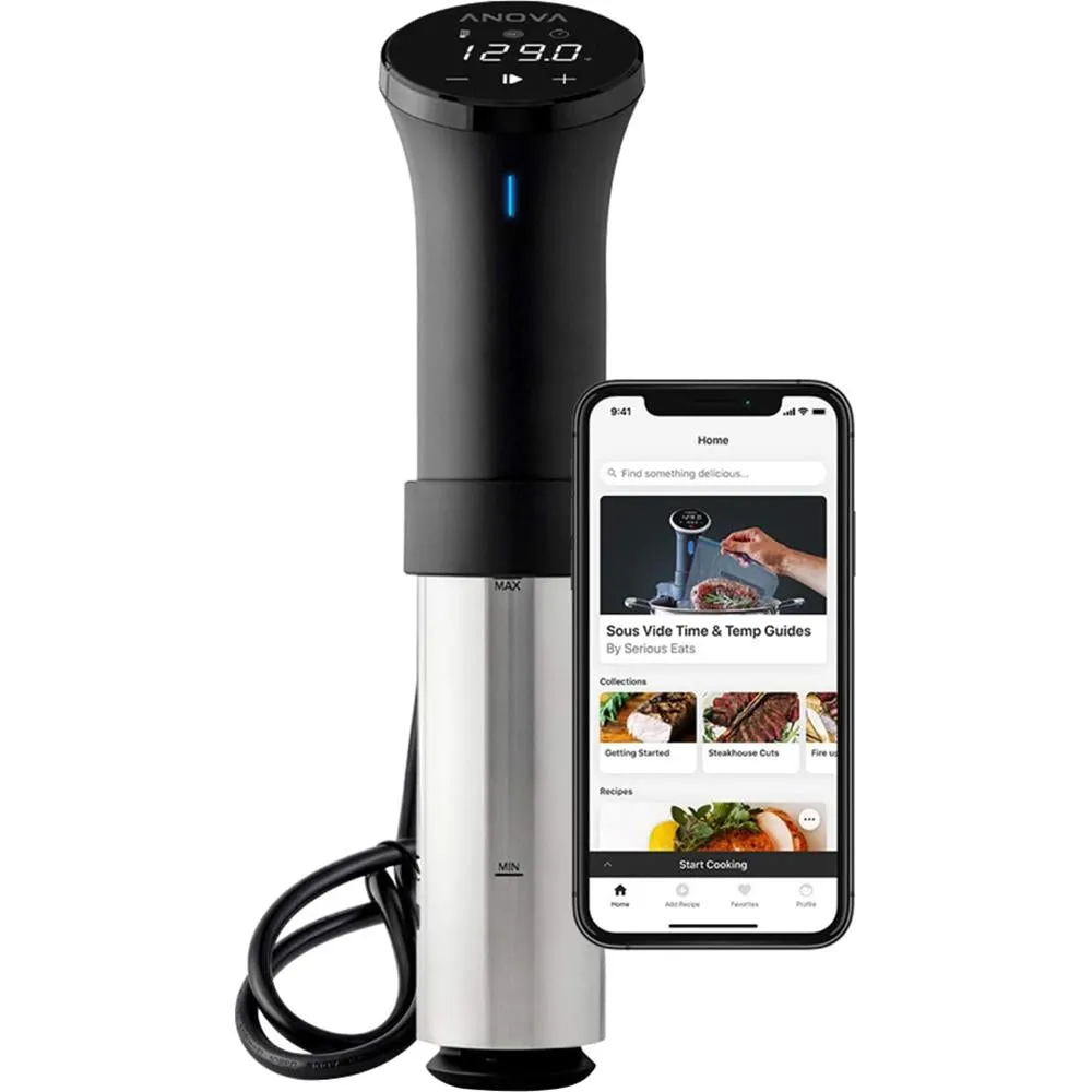 Anova N500-US00 Sous Vide Precision Cooker 1000 Watts with WiFi - (Black and Silver)