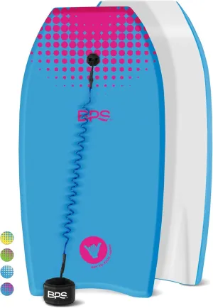 BPS New Zealand Shaka Body Board for All Wave Conditions - Lightweight with EPS Core, HDPE Slick Bottom, Body Boards for Beach with Wrist Leash and Plug for Kids and Adults - All Skill Levels