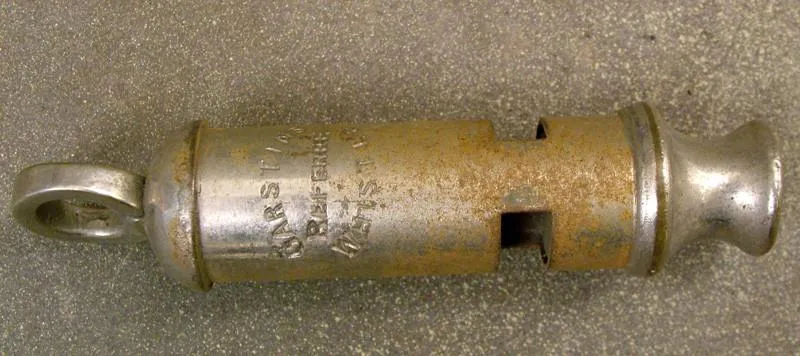 British Bobby Police Whistle: Original Victorian Era (Carstins) One Only