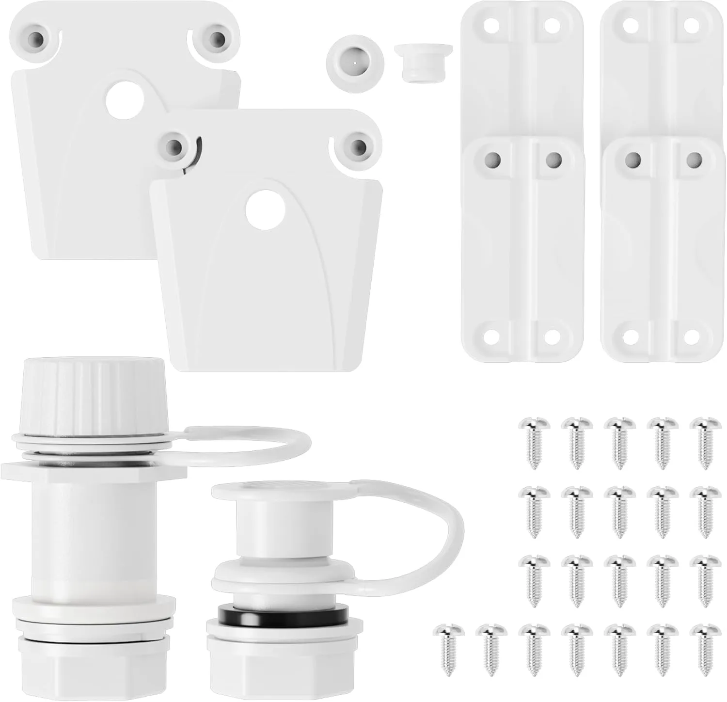 Cooler Replacement Parts Kit for Igloo  Hinges, Latches, Screws, Threaded & Snap Drain Plugs  Fits Most Igloo Ice Chests