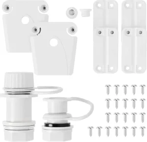 Cooler Replacement Parts Kit for Igloo  Hinges, Latches, Screws, Threaded & Snap Drain Plugs  Fits Most Igloo Ice Chests
