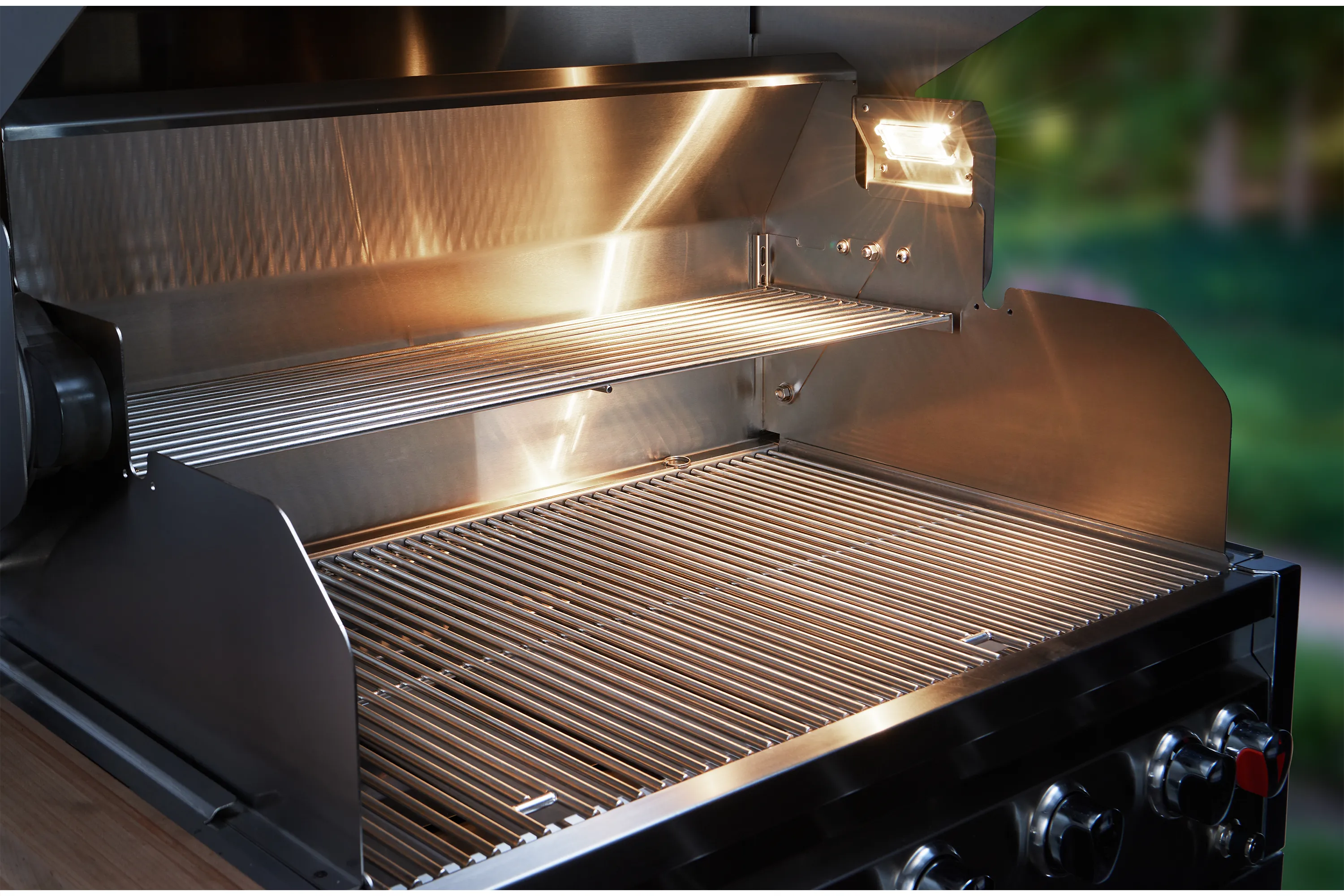 Crown Verity IBI482RDNG-GO-FLT 48" INFINITE SERIES BUILT IN GRILL (NO DOME) DUEL DOME WITH KNOB LIGHT PACKAGE, NG
