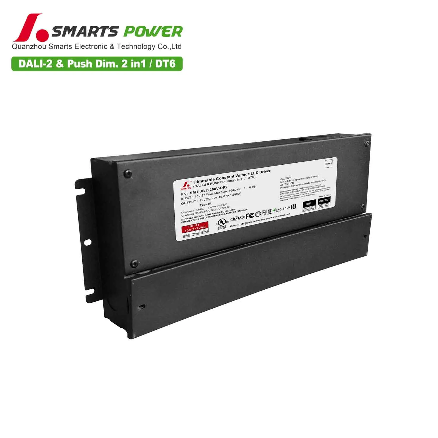 DALI 2 & PUSH Dim J-BOX Driver 200W (DT6)