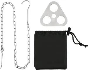 DS. DISTINCTIVE STYLE Camping Tripod Board Turn Branches into Stainless Steel Campfire Tripod with Adjustable Chain Camp Grill Accessories