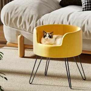 Elevated Velvet Pet Bed Sofa with Cushion for Cats Dogs i.Pet