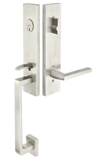 Emtek Stainless Steel Davos Tubular Handleset with Hermes lever