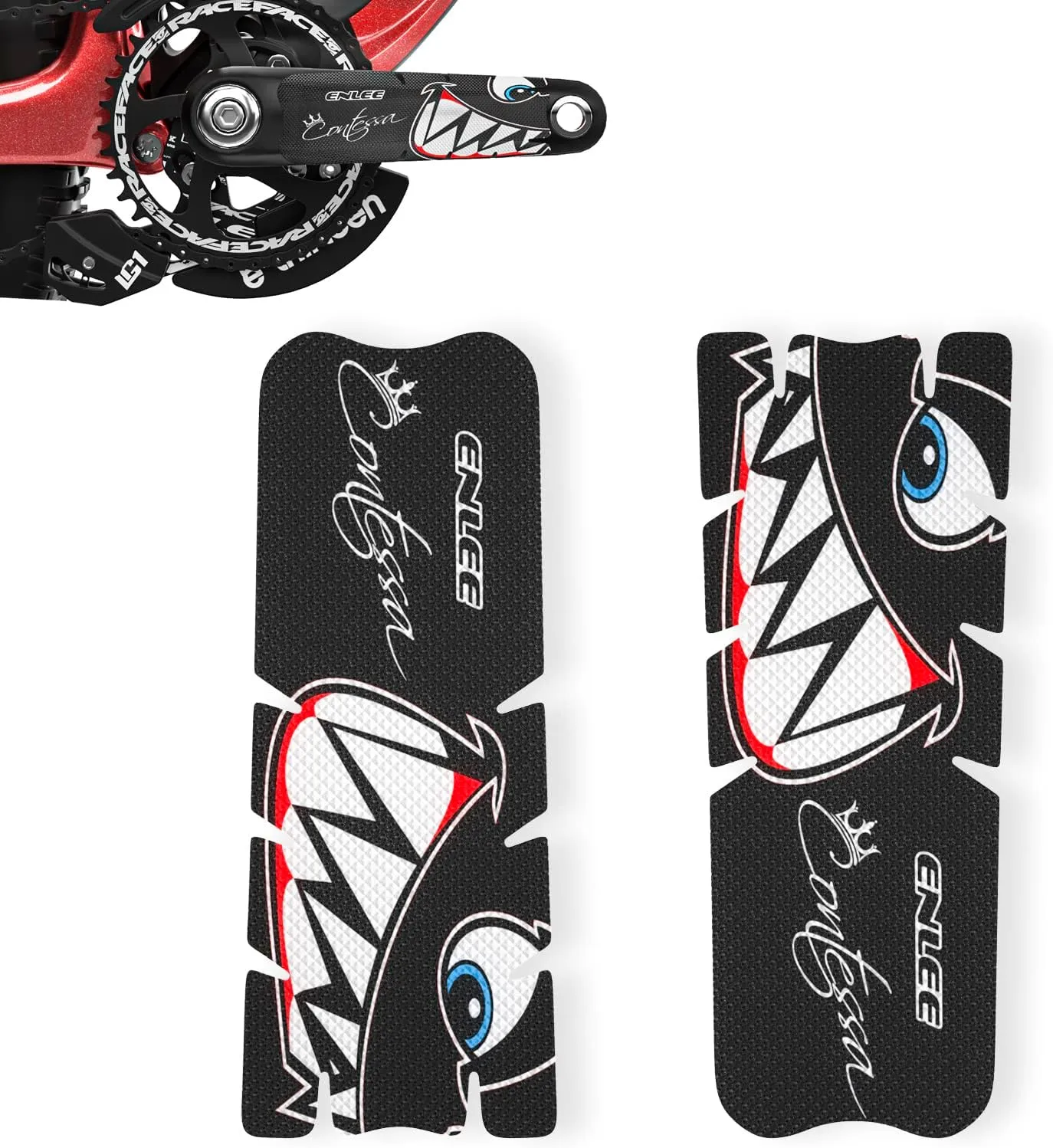 ENLEE One Pair Mountain Bike Stickers, Bicycle Frame Protector for Bike Cranksets/Bicycle Handlebar