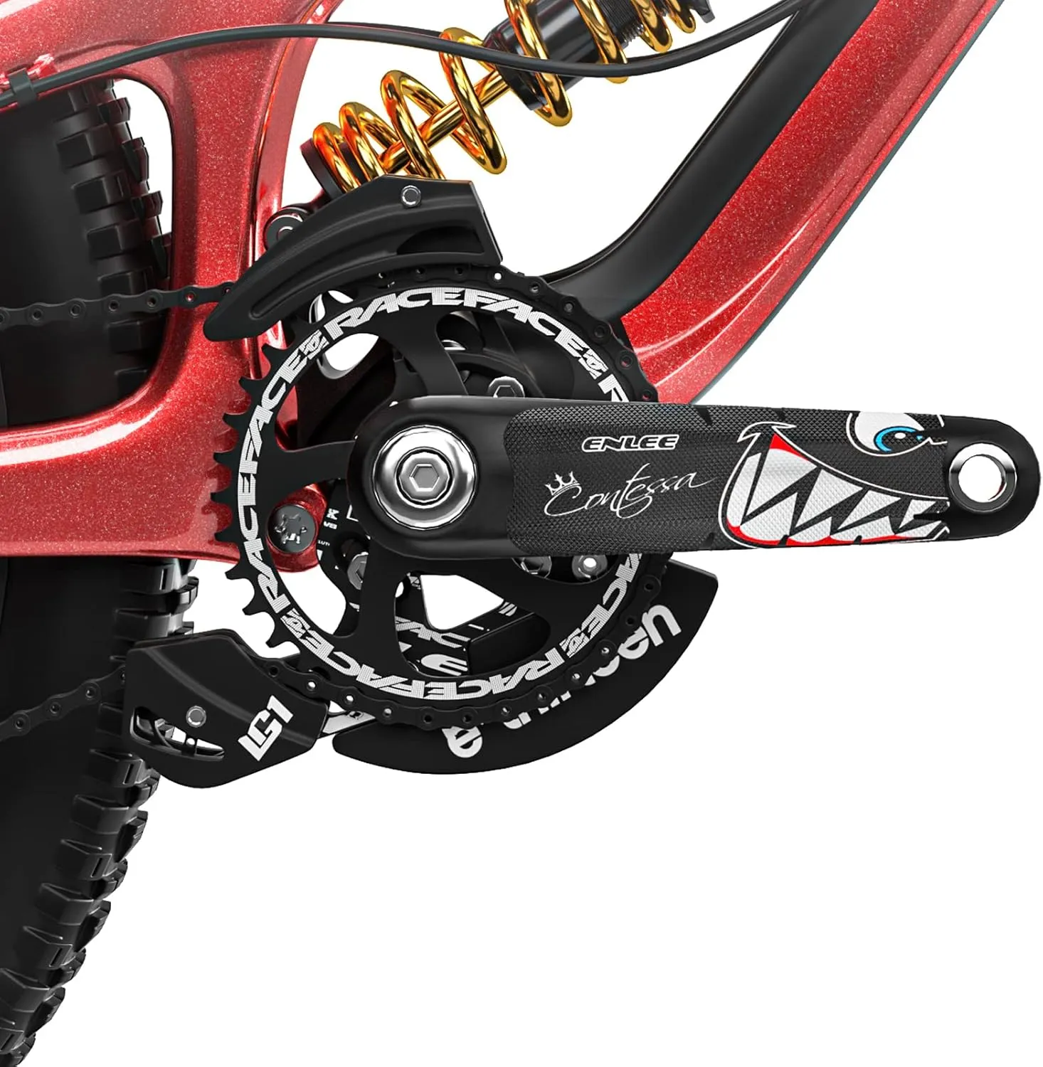 ENLEE One Pair Mountain Bike Stickers, Bicycle Frame Protector for Bike Cranksets/Bicycle Handlebar