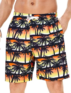 Enlision Mens Swim Trunks with Mesh Lining Quick Dry Beach Hawaiian Shorts with Pockets 7.5" Inseam Bathing Suit for Men