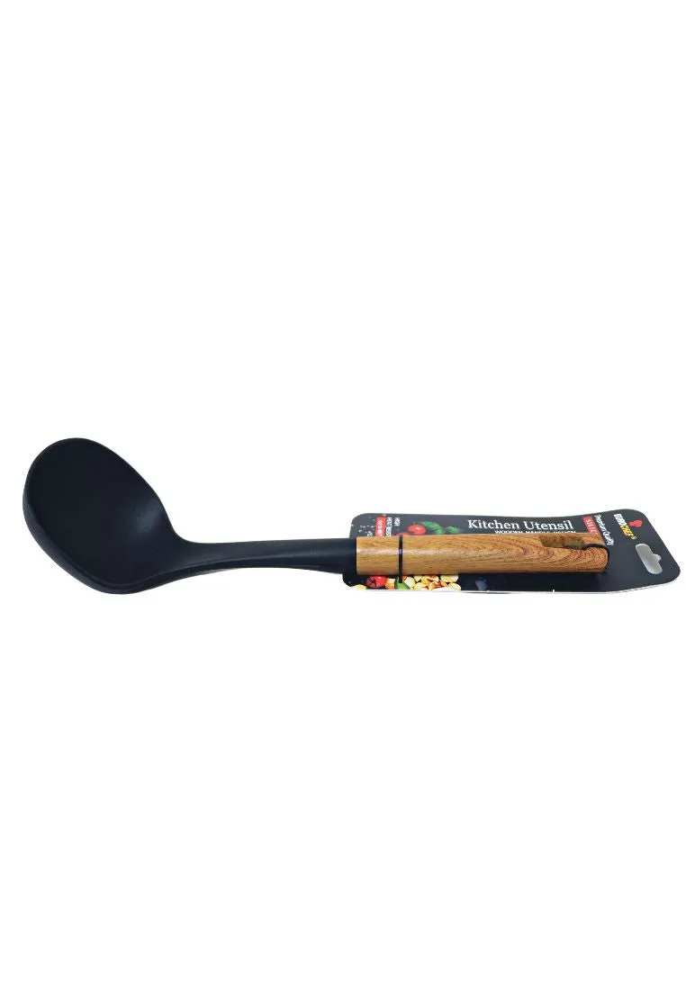 Eurochef Heavy Duty Silicone Soup Ladle With Handle Wood Design