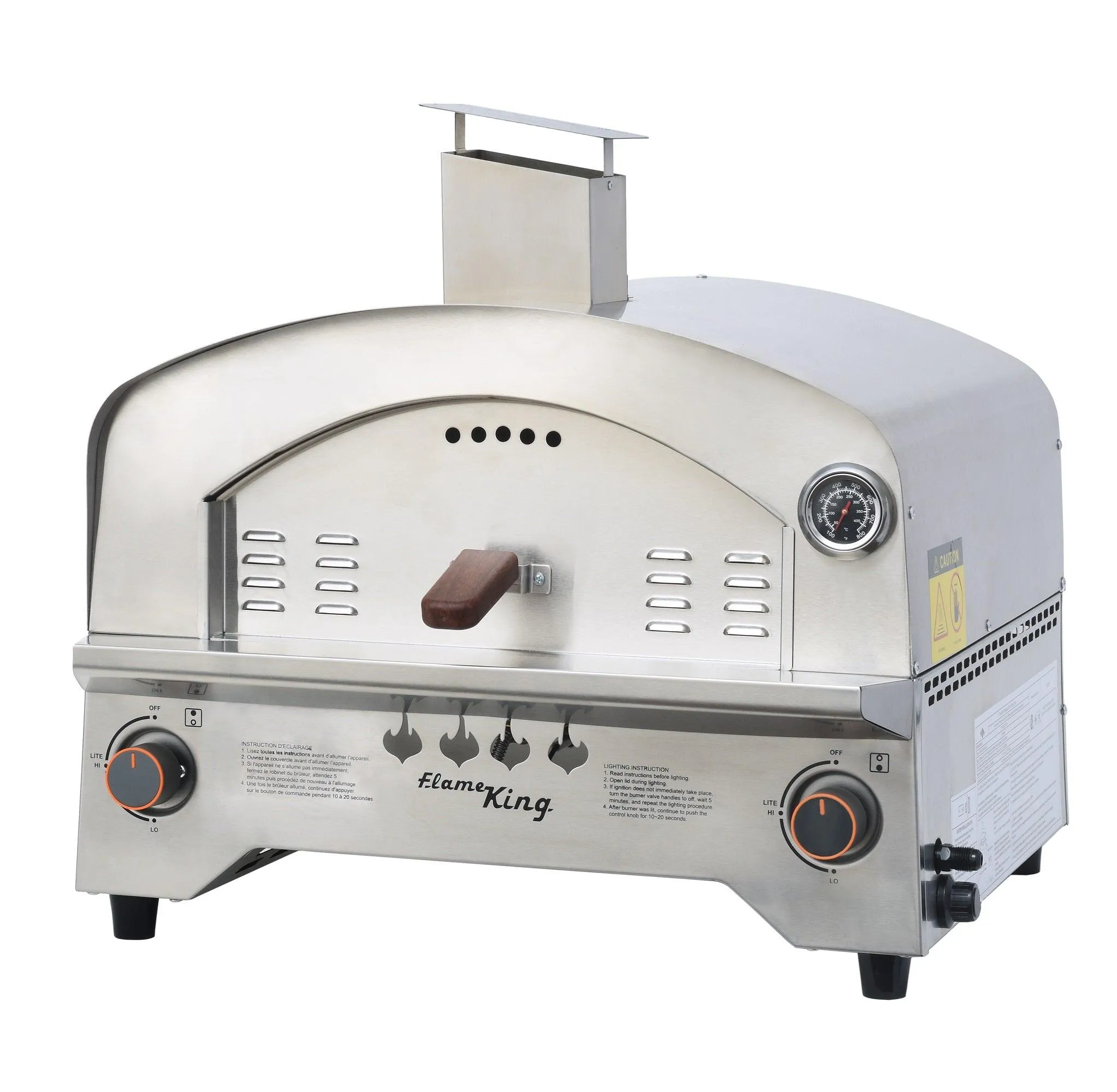 Flame King Outdoor Portable Steel Propane Pizza Oven Gas With Stone