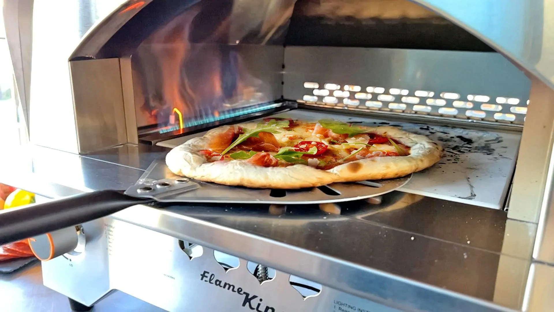 Flame King Outdoor Portable Steel Propane Pizza Oven Gas With Stone