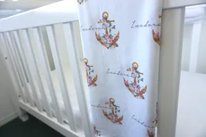 Floral Nautical Swaddling Blanket