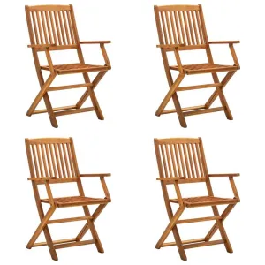 Folding Outdoor Chairs 4 pcs Solid Acacia Wood