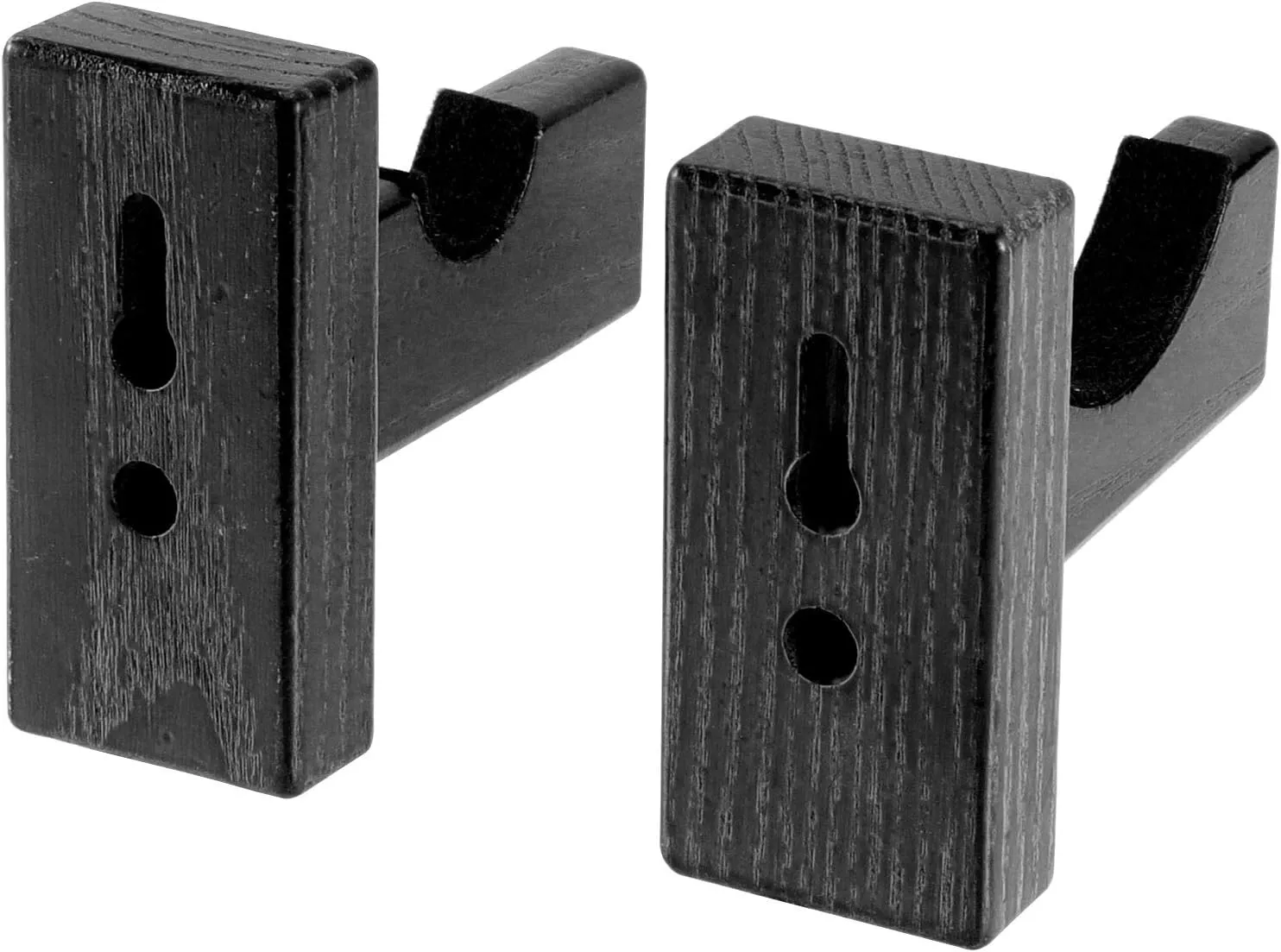 HAKZEON 6 PCS Baseball Bat Display Case Holder, Solid Wood Rack Brackets Baseball Bat Hanger Wall Mount with 9 Protective Plugs and 9 Hidden Screws for Horizontal Display, Black