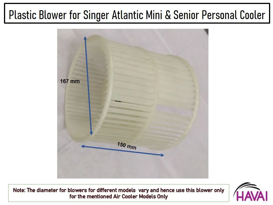 HAVAI Plastic Blower – Personal Cooler compatible with Singer Atlantic Mini/Senior