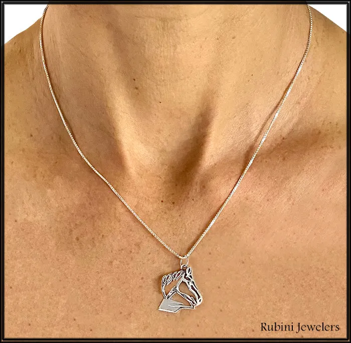 Horse on Rowing Hatchet Blade Pendant