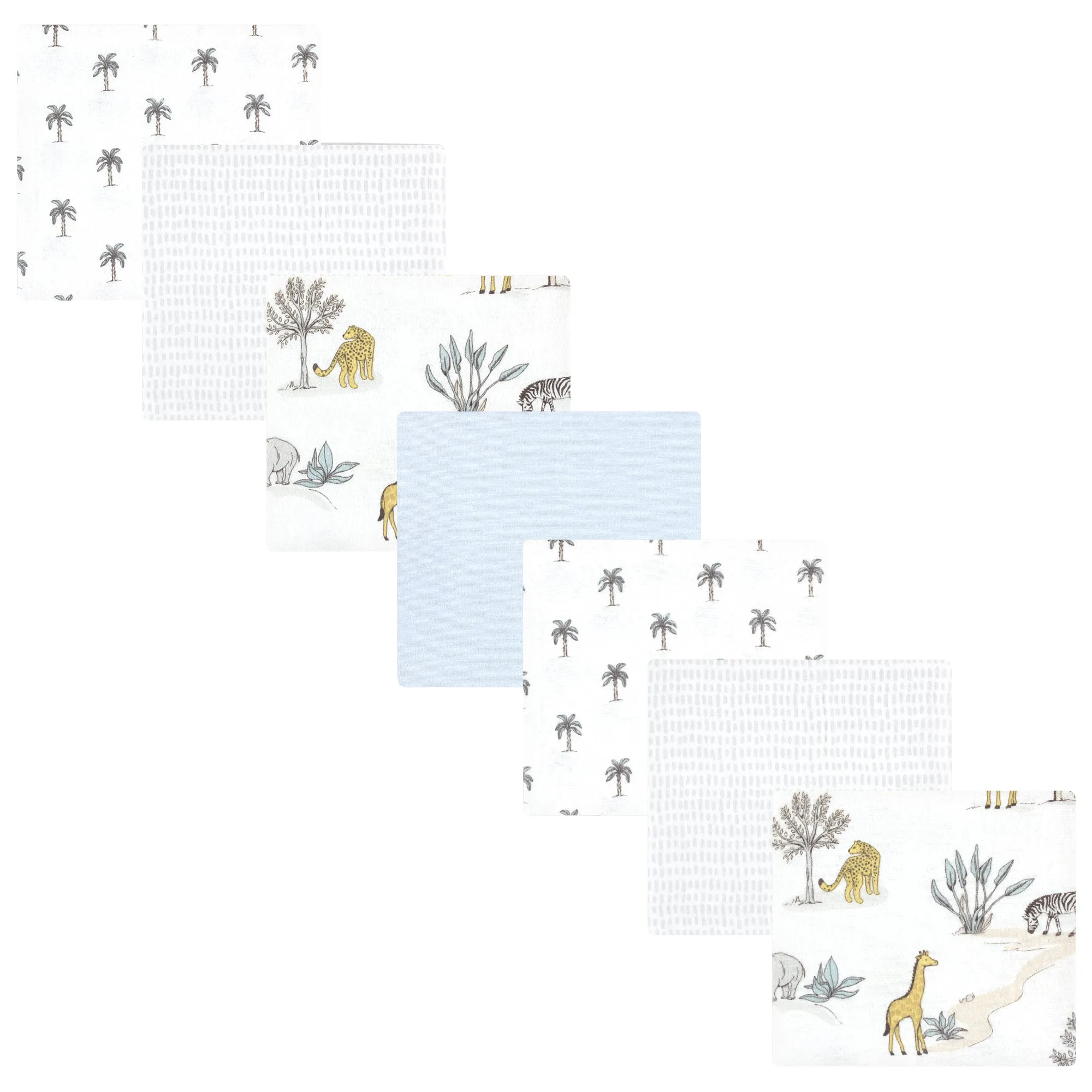 Hudson Baby Cotton Flannel Receiving Blankets Bundle, Boy Safari World