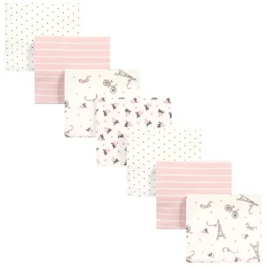 Hudson Baby Cotton Flannel Receiving Blankets Bundle, Paris