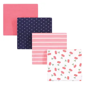 Hudson Baby Cotton Flannel Receiving Blankets, Cherry